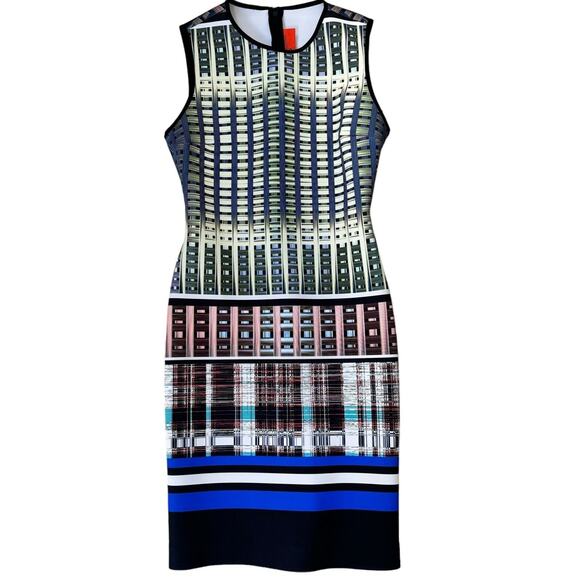 Clover Canyon DONEGAL Graphic Print Sleeveless Multicolor NEOPRENE DRESS Size XS - Picture 2 of 8